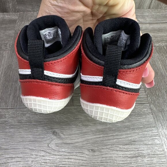 Jordan 1 Crib Bootie Infant size 4c Black Varsity Red White HJ92890-061 - Picture 5 of 8